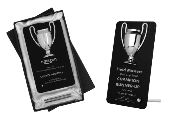 Winner Cup desk trophy with stand